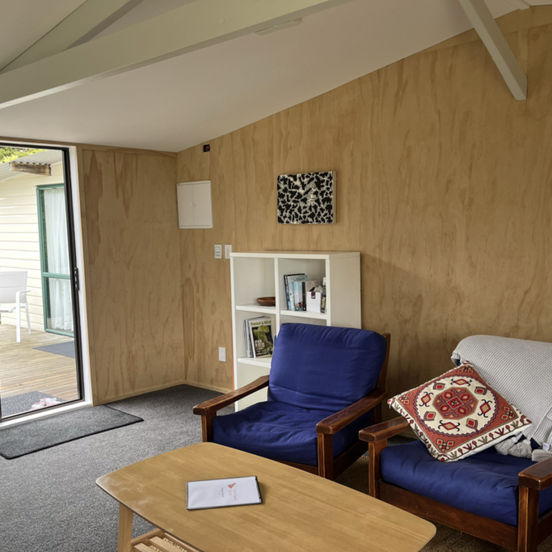 Looking to the back deck from inside the Living Shed